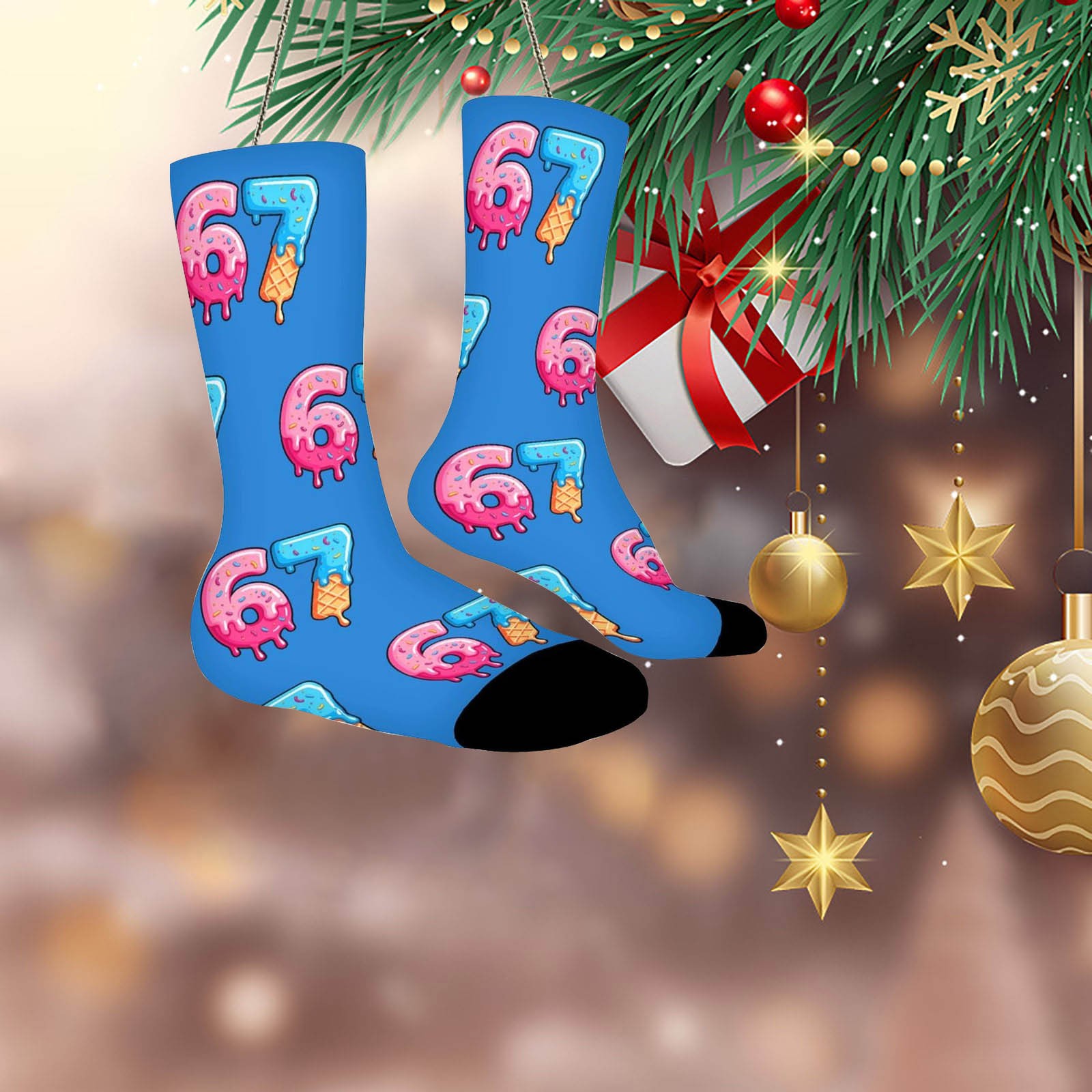 Kids Novelty Socks 6-7 Socks, Six Seven 67 Fun Meme Unisex Crew Socks ...
