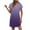 B-Watermelon Red, variant on NXMZXB Summer Dresses for Women Casual V Neck Solid Color/Tie Dye Gradient Color Printed Short Sleeve T Shirt Dress with Pockets Loose Fit Beach Sundress B-Purple L