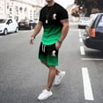 thumbnail image 2 of toraway Costumes pour Hommes Coupe Ajustée 2 Pcs Été Décontracté Ensemble de Sport Grande Taille Manches Courtes Col Rond Imprimé Noix de Coco TTTG, 2 of 4