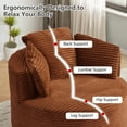 thumbnail image 4 of Oversized Round Cloud Chair, Corduroy Accent Chair for Living Room, No Assembly Compressed Sofa Seat,Brown, 4 of 8