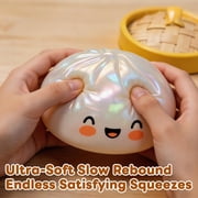 Glitter Dumpling Squishy Mystery Box, Colorful Dumpling Stress Balls Fidget Toys with Steamer Box
