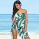thumbnail image 5 of MKLEKYY Trajes De Baño Completo Mujer Women Mesh Print High Waisted Bikini Sexy Push Up Two Piece Swimsuits Vintage Swimsuit Two Piece Retro Ruched High Waist Print Bikini Set, 5 of 6