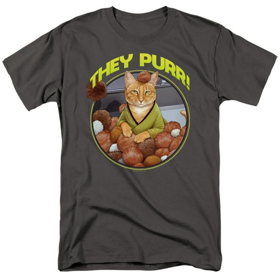 Star Trek The Purr Adult 18/1 T-Shirt Charcoal