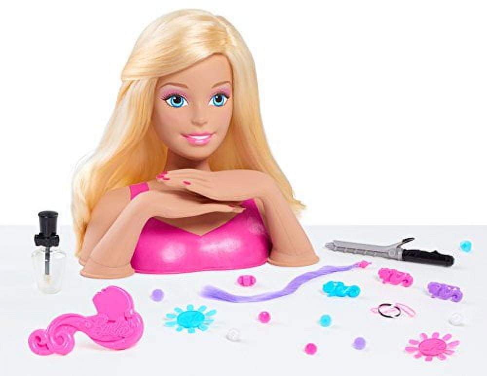 1/6 Scale Barbie Head Sculpt Brunette Female Blond Hair Pink Flower Ear Ring  | eBay
