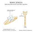 thumbnail image 5 of Rosec Jewels Asscher Cut Moissanite Solitaire Ring for Women (8 mm, D-VS1 Quality), 14K Yellow Gold, US 13.00, 5 of 8
