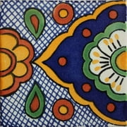 4.2x4.2 Terni Talavera Mexican Tile, Set of 9 pcs