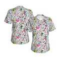 thumbnail image 3 of Yiaed Fun Animal with Unicorn Print Women's T Shirt V-Neck Short Sleeve Shirt Casual Breathable Tee Summer Tops-Large, 3 of 5