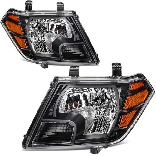 For Nissan For Frontier Truck 2009-2021 Black Housing Headlights Assembly Pair