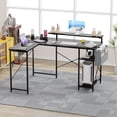thumbnail image 6 of Tuekys L Shaped Computer Gaming Desk, 54 inch Home Office Desk with Power Outlet LED Strip and Storage Bag, Reversible Modern Simple Study Desk, 6 of 6