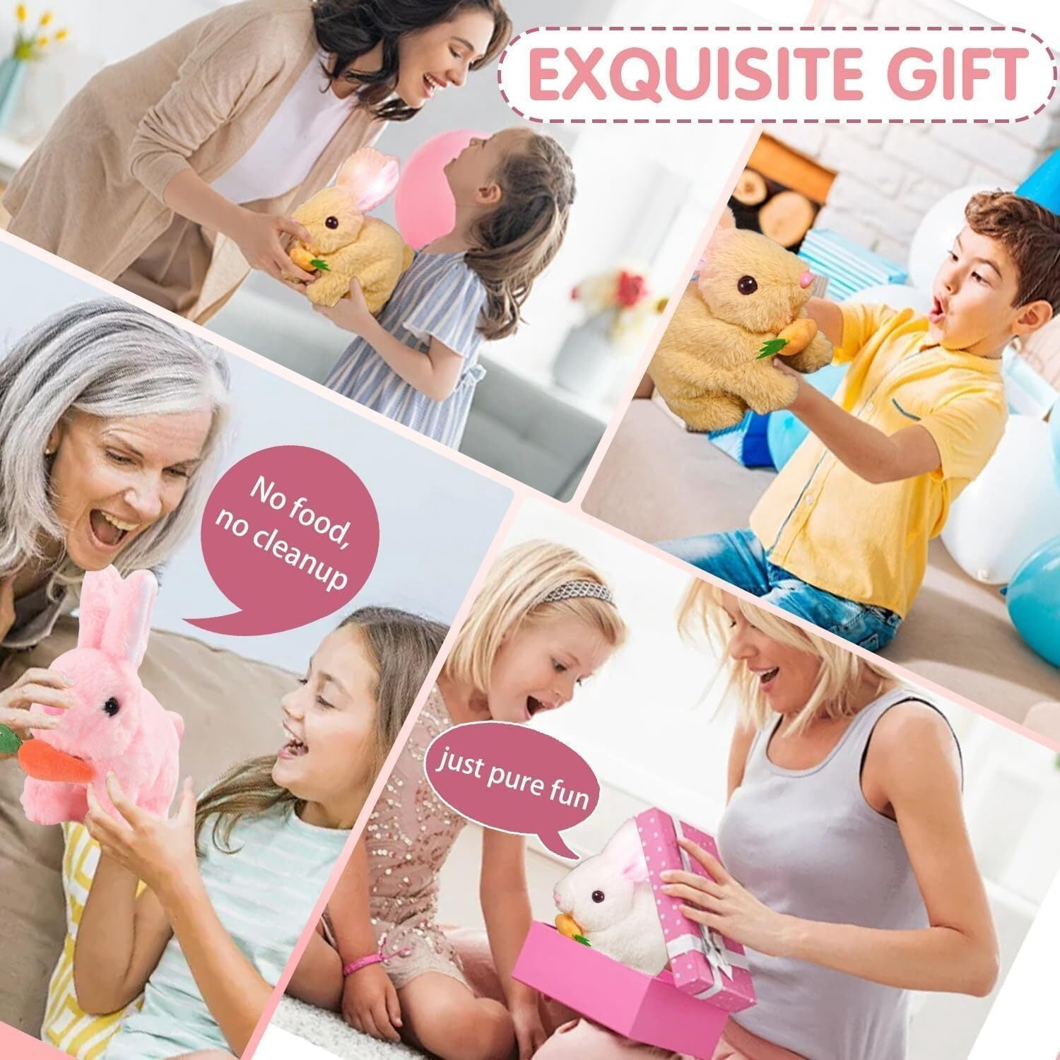 Bunby Interactive Simulation Bunny Toys Movable, Touch And Voice Interaction