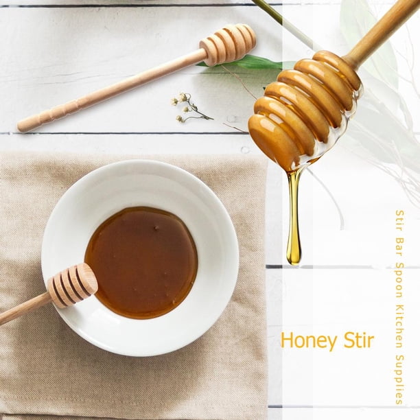 Cuchara mezcladora de miel de madera con mango largo, herramienta de cocina (1 ud.) DQrwqpou Libre de BPA