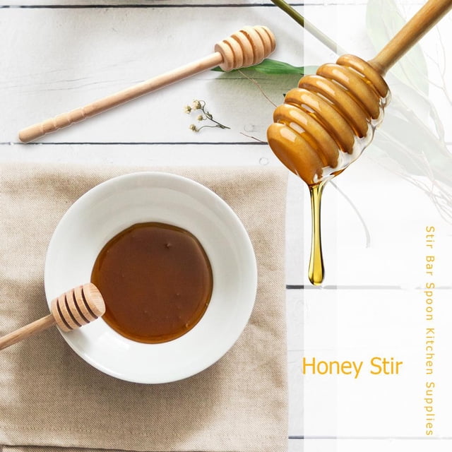 Cuchara de madera para miel palillo práctico para miel suministros de leche y café herramienta Universal para Kits de accesorios de productos para el hogar Hugtrwg Para estrenar