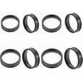 thumbnail image 1 of Anillo de dedo ranurado negro de 4 piezas, redondo, vacío, de acero inoxidable, ancho, sencillo y moderno, para mujeres y hombres, joyería DIY., 1 of 8