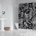 thumbnail image 2 of Black Paisley Pattern Shower Curtain 84"x72" ,Bathroom Decorative Shower Curtains Set with 12 Hooks,Modern Waterproof Washable Shower Curtain, 2 of 6