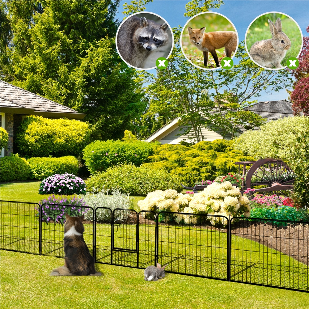 Yaheetech 24"H 24 Panels Heavy Duty Pet Playpen Dog Exercise Pen Cat Fence,Black
