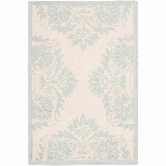 SAFAVIEH Chelsea Vianne Geometric Wool Area Rug, Ivory/Blue, 1'8" x 2'6"