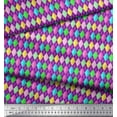 thumbnail image 3 of Soimoi Purple Cotton Cambric Fabric Diamond Geometric Print Sewing Fabric Yard 56 Inch Wide, 3 of 3