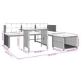 thumbnail image 4 of vidaXL 4 Piece Garden Dining Set with Cushions Grey Poly Rattan, 4 of 5