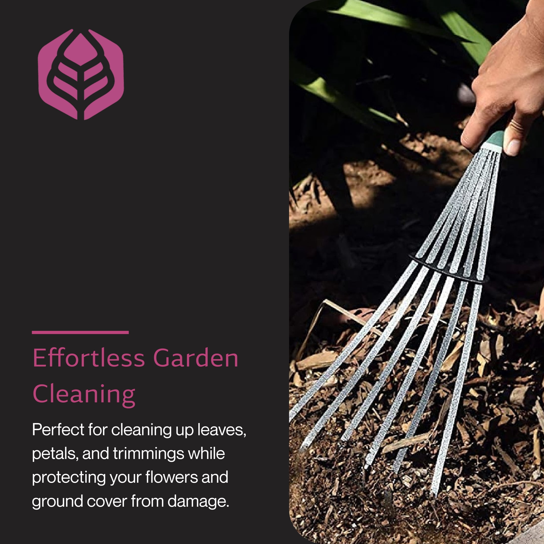 Yard Butler Terra Rake All Steel 18” Floating Tine Leaf and Debris Clearing Hand Garden Spring Rake – WHR-6