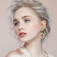 thumbnail image 3 of QIQUWOHUL Long Full Rhinestone Teardrop Crystal Dangle Chandelier Drop Earrings Fashion Jewelry（six Color）, 3 of 5
