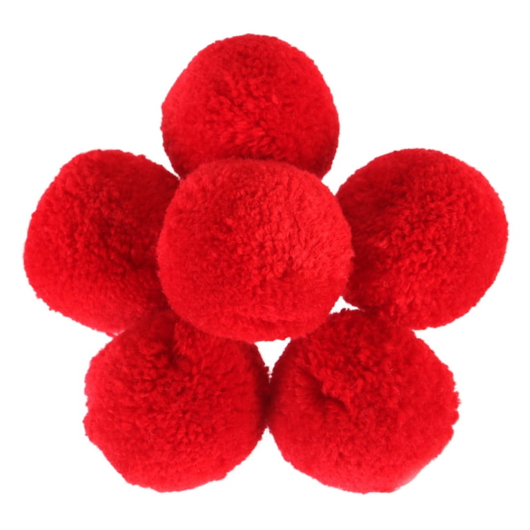2-1/2 Inch Red Craft Pom Poms 15 Pieces