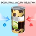 thumbnail image 2 of 20oz Coffee Tumblers Yellow and Brown Of Leopard Print Stainless Steel Vacuum Insulated Travel Tumbler Coffee Cups Mug with Lid and Straw with Cleaning Brush for Cold & Hot Drinks, 2 of 5