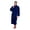 Navy Blue, variant on Puffy Cotton Heavy Adult Unisex Shawl Collar Bathrobe 100% Natural Soft Cotton - Black