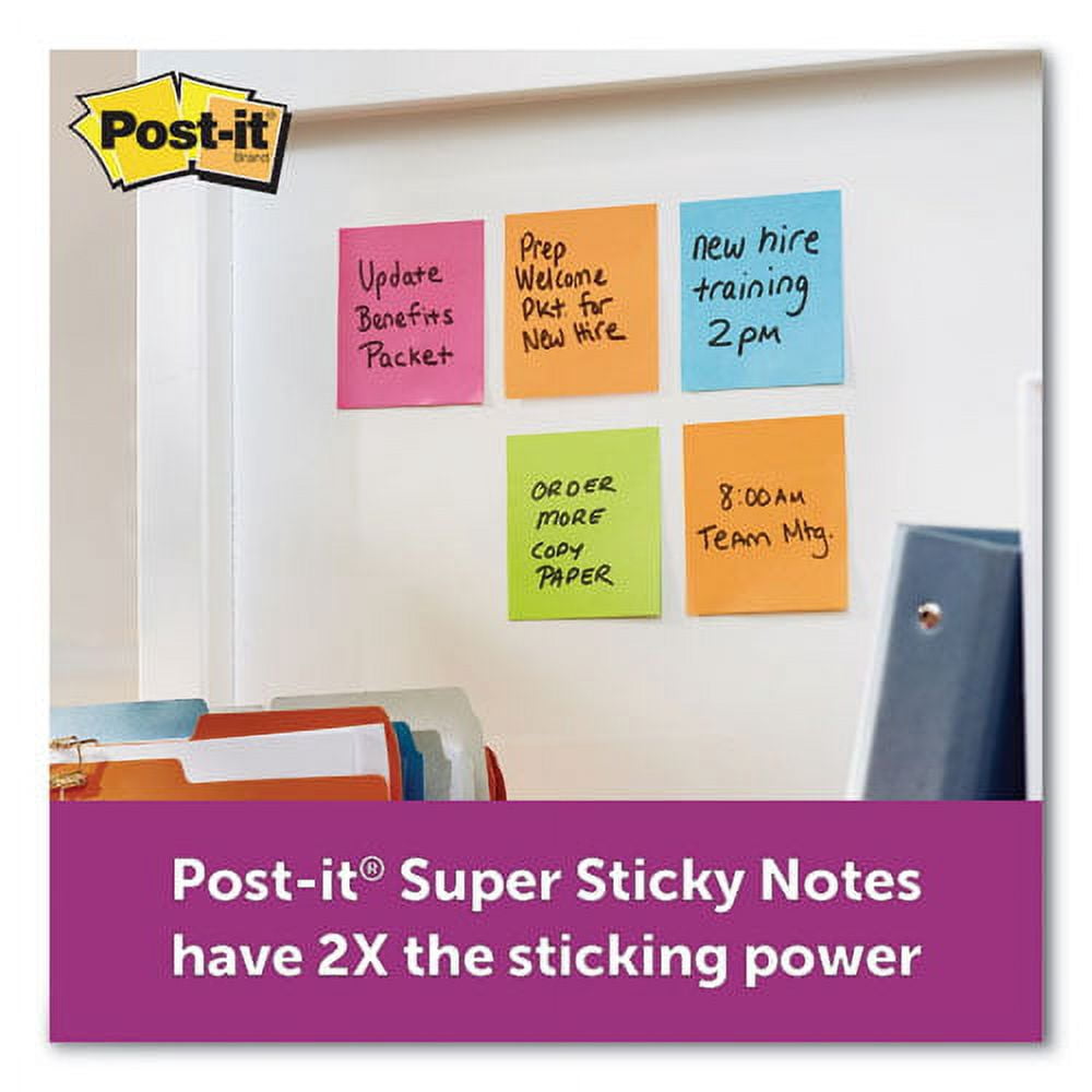 Pads in Energy Boost Collection Colors, 3" x 3", 90 Sheets/Pad, 5 Pads/Pack | Bundle of 10 Packs