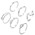 thumbnail image 1 of fastboy 6 Pcs Open Rings Set for Women Stackable Rings Adjustable Opening Rings Birthday Gift, 1 of 9
