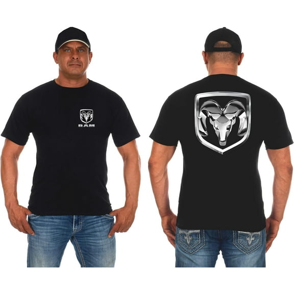 JH Design Men's Dodge Ram Logo T-Shirt Short Sleeve Crew Neck Shirt