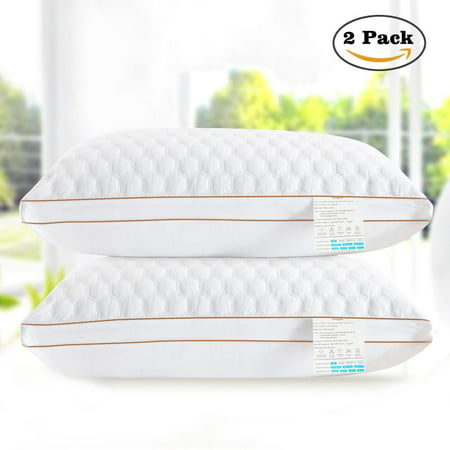 beegod Bed Pillows 2 Pack For Better Sleeping, Super Soft & Comfortable Antibacterial & Anti-mite, Best Hotel Pillows, Relief For Migraine & Neck