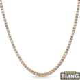 thumbnail image 1 of .925 Silver Rose Gold 3MM CZ Tennis Chain (24 in), 1 of 1