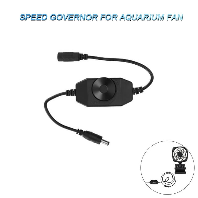 Black Plastic Knob-Controlled Stepless Speed Regulator for WW-ADF1 Aquarium Cooling Fan - Efficient Water Temperature Reduction (2-4℃) with Specialized Design for Aquarium Fan Speed Adjustment