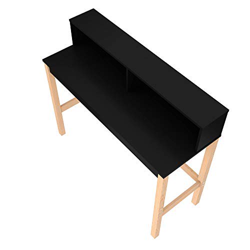 Manhattan Comfort Bowery Bureau d'Entrée Moderne Mi-Siècle pour Bureau à Domicile, 47,24 Pouces, Noir/chêne