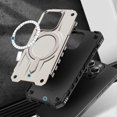 thumbnail image 4 of For iPhone 16 Pro Case Compatible with MagSafe Four Corner Airbags PC TPU Phone Cover - Grey, 4 of 5