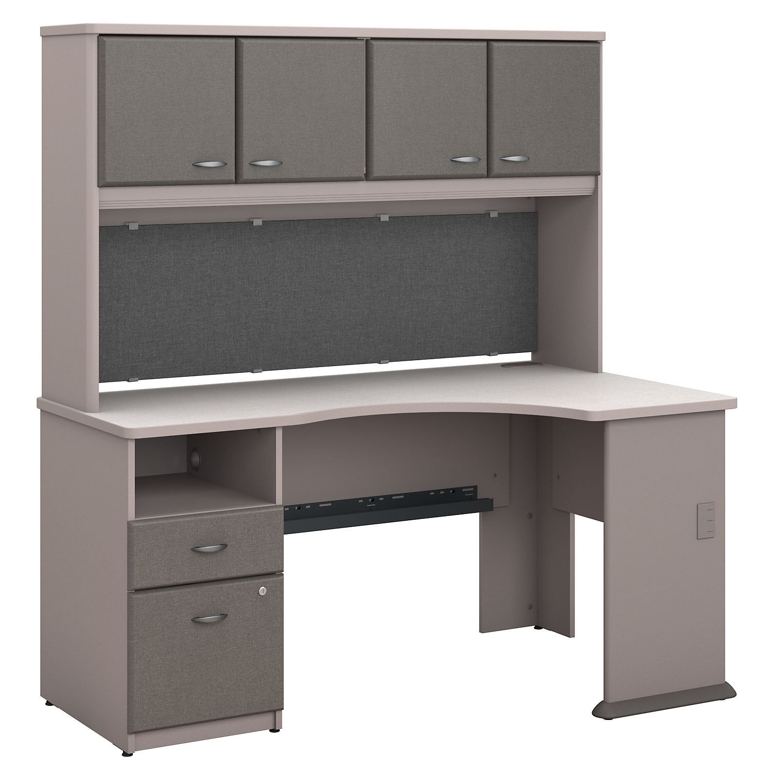 Bush Business Series A 60 Corner Desk With Hutch And Pedestal
