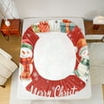 thumbnail image 5 of Manfei Cute Snowman Twin Sheet Sets 3 Pieces for Children, Merry Christmas Twin Fitted Sheet, Xmas Tree Gifts Flat Sheet, Ultra Soft Home Decor, 5 of 7