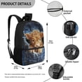 thumbnail image 5 of Uorisanigo 17 inch Baby Highland Cow School Backpack Bag for Boys Girls, 5-12 Year Kids School Bag Bookbags Breathable Daypack for Schools, Travel & Sports, 5 of 6