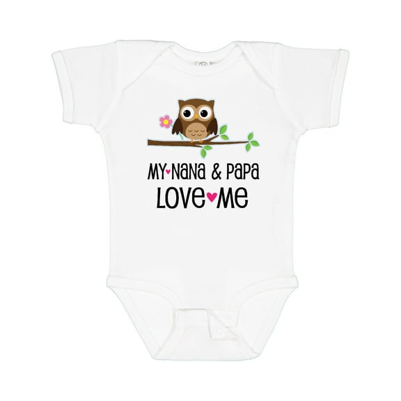 Inktastic Nana and Papa Love Me Baby Girl Girls Baby Bodysuit