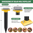 Ultrasonic Solar Mole Repellent Outdoor, 2024 Newest Mole Gopher