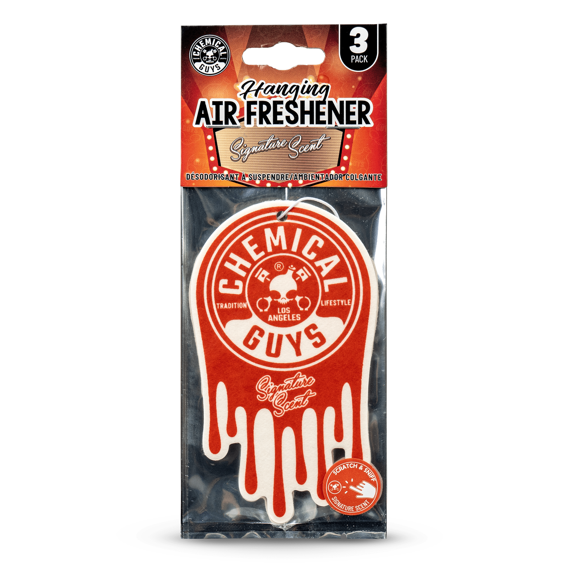 Chemical Guys Hanging Air Freshener 3-pack, Signature Scent