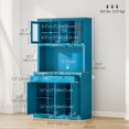thumbnail image 3 of HOMCOM 71" Pantry Cabinet w/ Microwave Space Buffet w/ Hutch Navy Blue, 3 of 10