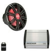 Kicker KM124 12" Marine Subwoofer Bass Kit with KXM4002 Amplifier 400 Watt at 4 Ohm for Sealed Applications
