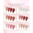 thumbnail image 3 of RUBY VIBE CO Sheer Elegance Jelly Gel Nail Polish Set, 6 Colors, Jelly Finish, HEMA-FREE, TPO-FREE, HPMA-FREE, Soak-Off UV/LED Gel Polish, 0.27 Fl Oz (Pack of 6), 3 of 18