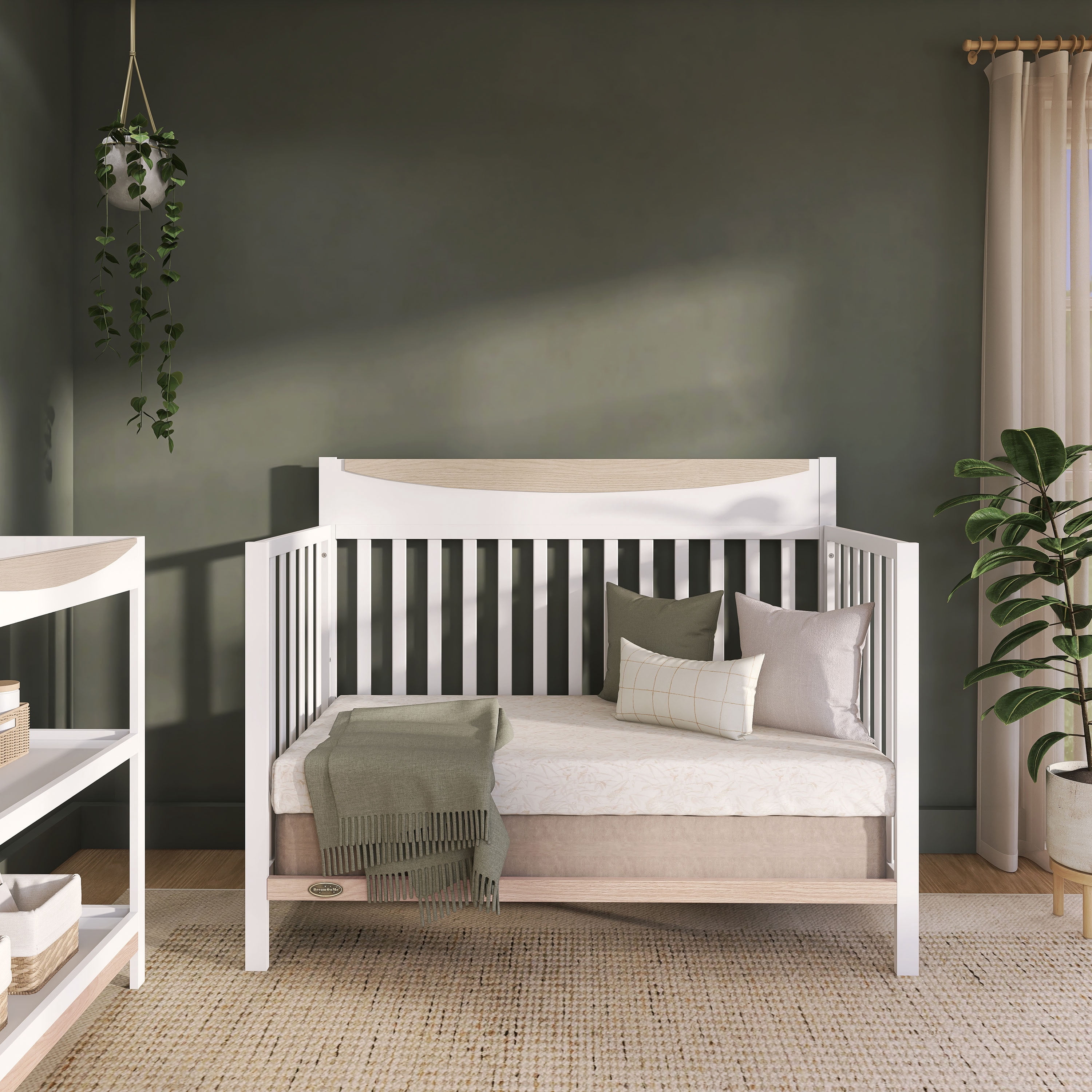 Nursery Bundle, Dream On Me Emerson 5 in 1 Convertible in White and Crib & Toddler Mattress Bundle