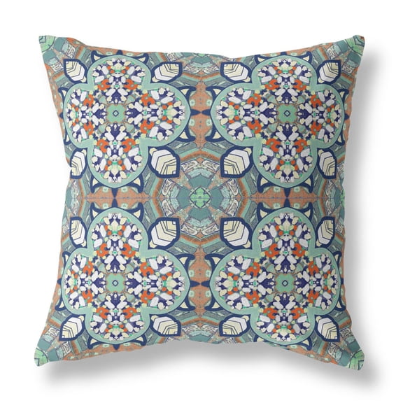Amrita Sen Broadcloth Zippered Pillow With Green Finish CAPL537BrCDS-ZP-16x16
