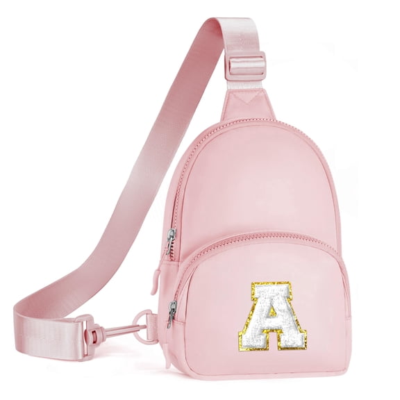 YOOLIFE Sling Bag for Girls - Birthday Gifts for 9 - 13 Year Old Girl, Birthday Gifts for Girl Daughter Sister, Initial Cross Bags for Girls Women Sling Belt Bag Purse(Pink a)