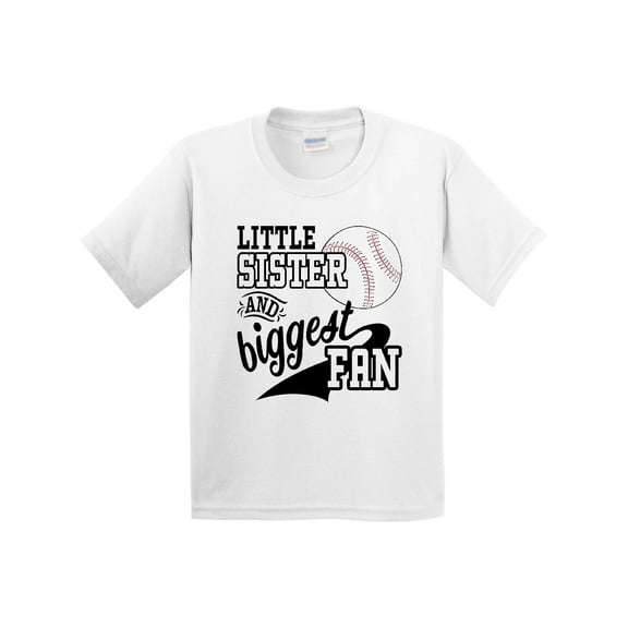 Inktastic Little Sister and Biggest Baseball Fan Youth T-Shirt
