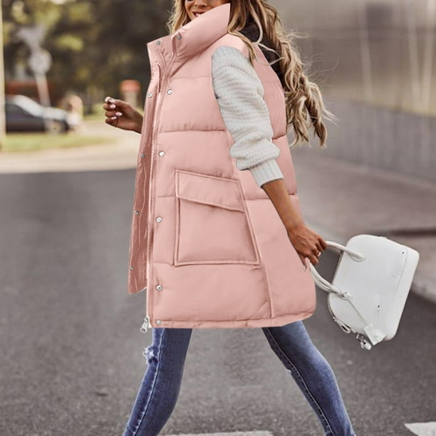 Quilted sleeveless jacket womens sales
