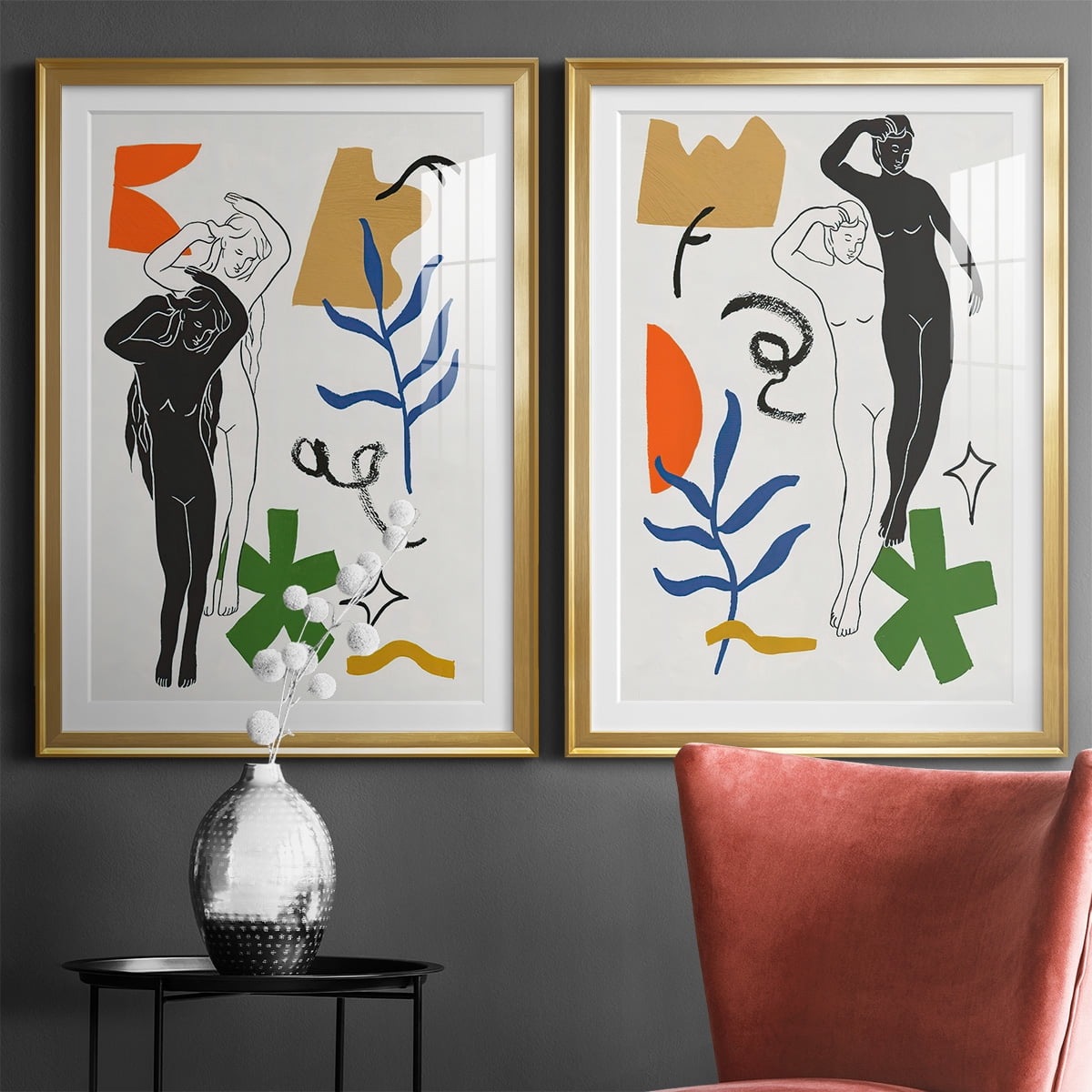 Wexford Home Starry Venus I Premium Framed Print, 22.5" x 30.5" - Ready to Hang, Gold (Set of 2)